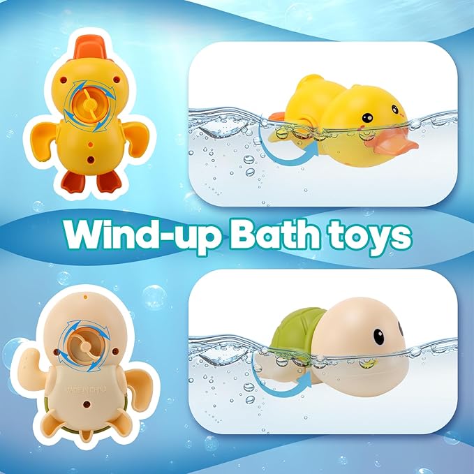 Baby Bath Toys for Kids,Water Toys for Babies and Toddlers,Ocean Animal Bath Toys for Bathtub Shower Beach Pool Water Table, Boys Girls Birthday for 3 4 5 Years Old (22PCS)