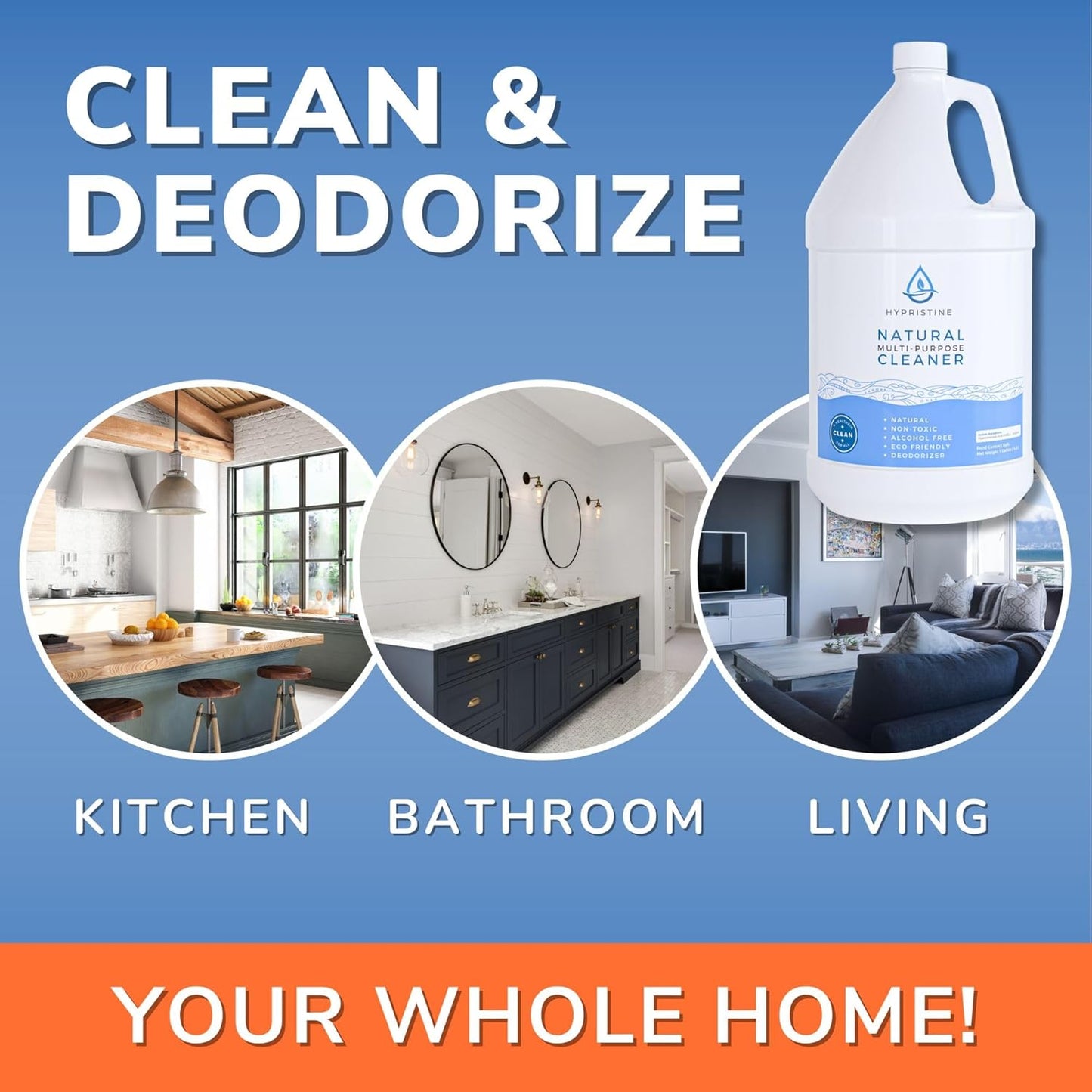 PURE Hypochlorous Acid Spray, Multi-Purpose Cleaner, Superior Shelf Life, 0% Bleach, 0% Alcohol, Food Contact Safe, Eliminate Non-Living Allergens, Remove Pet Odor, Clean Any Surface