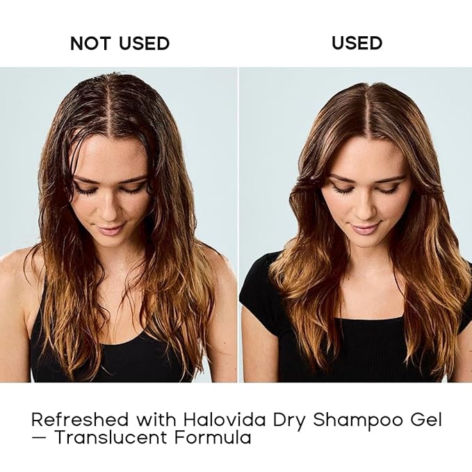 HALOVIDA Leave-in Dry Shampoo Gel, Instant Oil Absorption & Volume, Light Texture Transparency, Non-Aerosol, Safe & Clean with Natural Ingredients, 2.82 oz