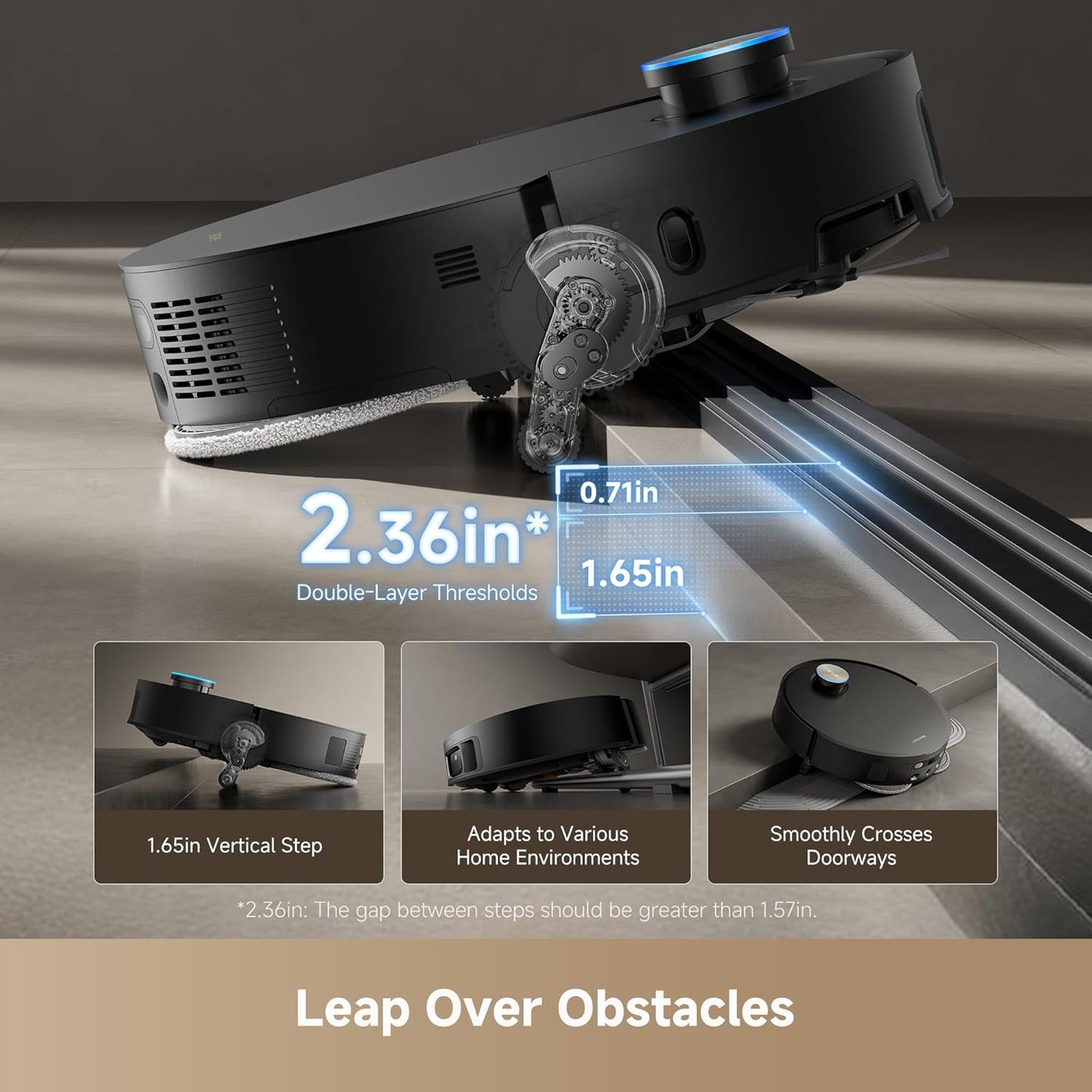 DREAME X50 Ultra Complete Robot Vacuum and Mop with Auto-Empty and Mop Self-Cleaning, 20,000Pa Suction, Obstacle Avoidance and 360° Navigation, Corner to Edge Deep Cleaning, Detangling Brush (Black)