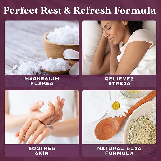 Purple Canyon Bath to Bed Natural Bath Bombs | Relaxing Sleep Support with Magnesium | Chamomile and Vanilla Scented Handmade Bath Bombs Set