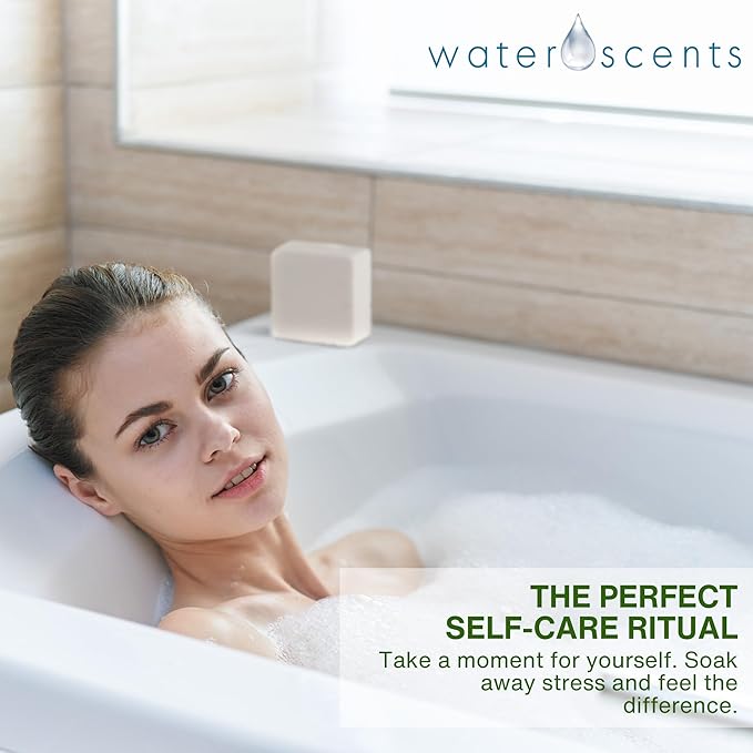 Water Scents Purity Bath Bomb Block | Vegan, Natural & Cruelty-Free | Aromatherapy Bath Soak with Lemon, Cardamom & Clary Sage | Refreshing & Moisturizing, Handmade in USA – 3.5 oz (1-Pack)