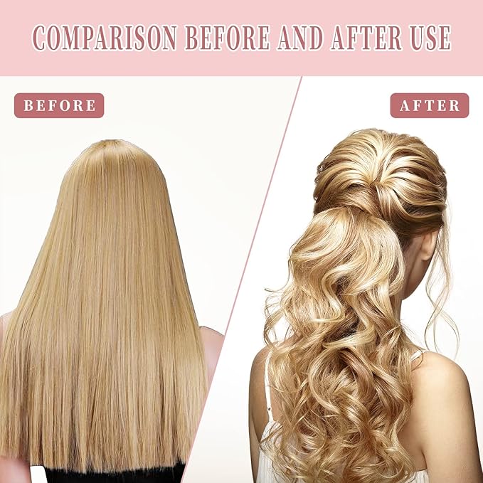 30pcs Heatless Hair Curlers Rollers Wave Curls Styling Kit with 2 Sets Styling Hooks,No Heat Hair Curlers Spiral Curlers for Long Hair 21.8”(55 cm)…