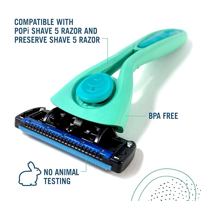 Preserve Shave 5 Five Blade Refillable Razor, Made from Recycled Materials, Key Lime