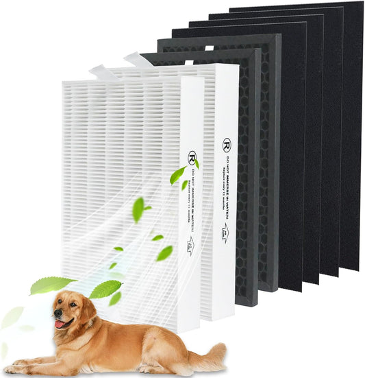 HPA5200B True HEPA Replacement Filter Compatible with Honeywell InSight HPA5200B/HPA5250 & PowerPlus HPA3200 Air Purifiers, 2 R HEPA + 2 S Carbon + 4 A Pre-Filters, Replaces HRF-R2/HRFSC1/HRF-A200