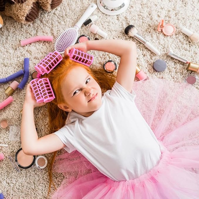 30Pcs Self Grip Rollers Set, 5 Sizes for Long, Medium and Short Hair, Large Rollers for Volume, Snap-On Sleep-In Curlers for Women's Hair Styling