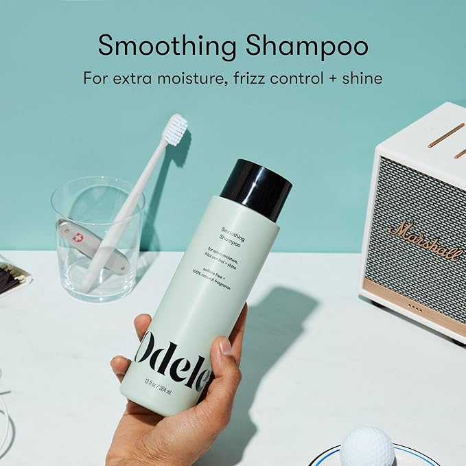 Odele Smoothing Sulfate-Free Shampoo for Extra Moisture, Frizz Control, Shine, and Straight to Curly Hair Types, 32 Fl Oz