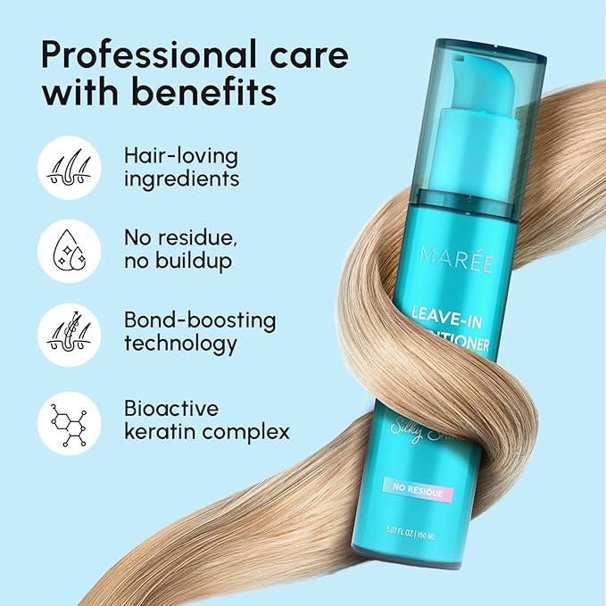 MAREE Leave In Conditioner for Dry Damaged Hair - Leave In Conditioner for Curly Hair with Keratin &Argan Oil - Extremely Deep Conditioning Mask - Hair Moisturizer - Tratamiento Para el Cabello