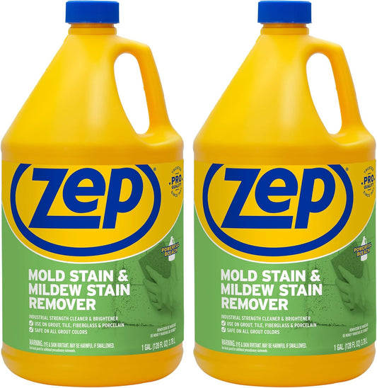 Zep Mold Stain and Mildew Stain Remover 1 Gallon (Case of 2) ZUMILDEW128 - Professional Strength No Scrub Formula