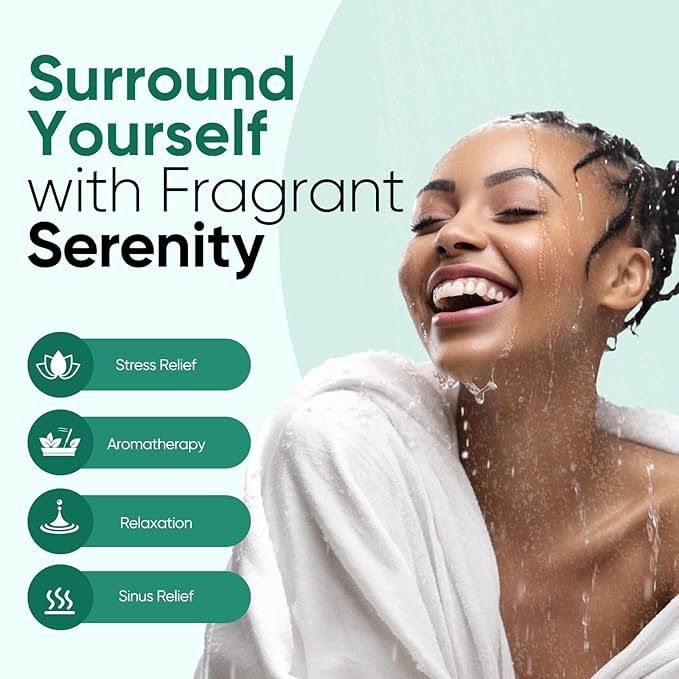 Shower Steamers Aromatherapy, 18-Pack Shower Bombs, Long-Lasting Shower Tablets Essential Oil Stress Relief and Relaxation Bath Gifts for Women and Men (Eucalyptus & Menthol)