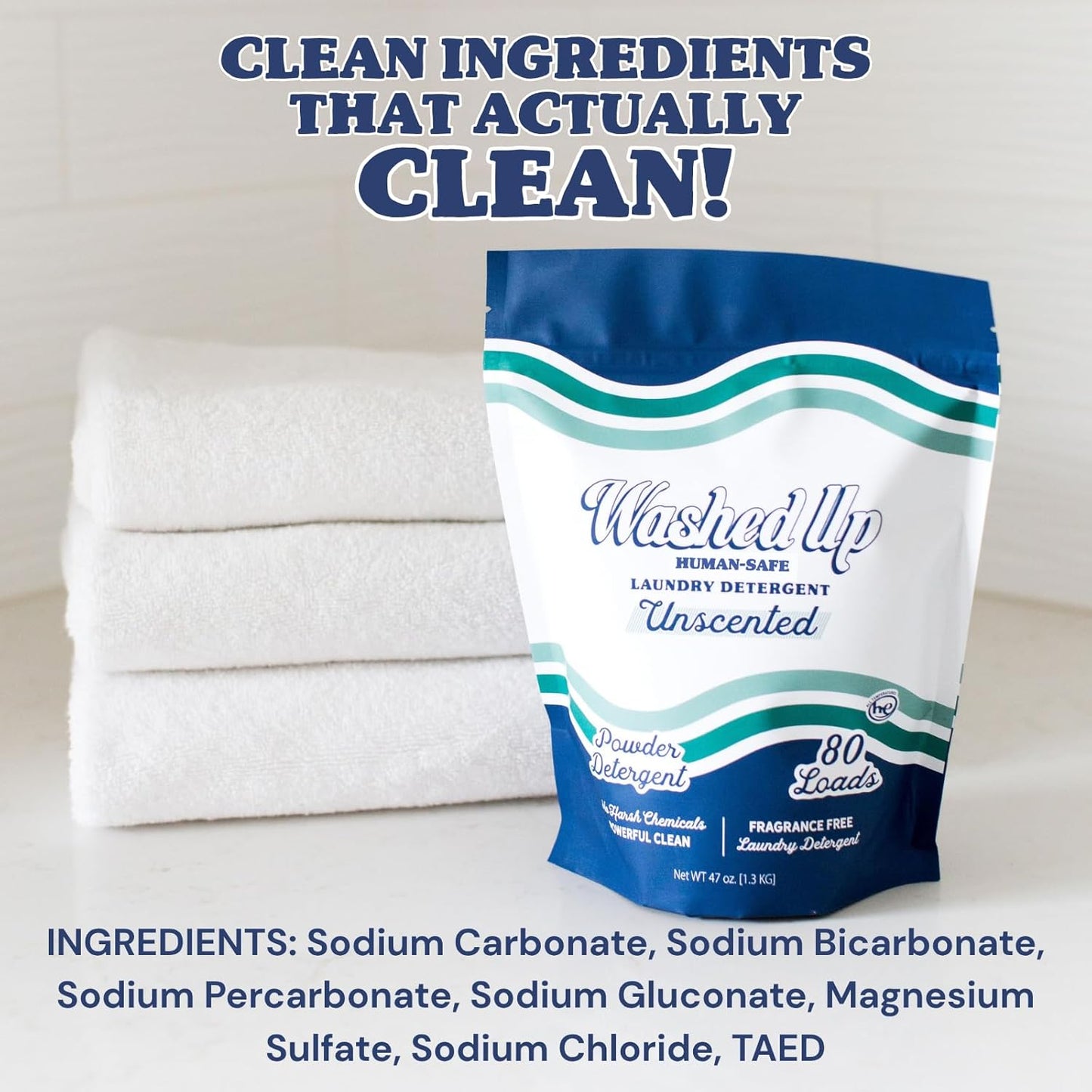 Laundry Detergent Powder | Safe for Sensitive Groups | Powerful Clean | Plant & Mineral-Based | Made in USA