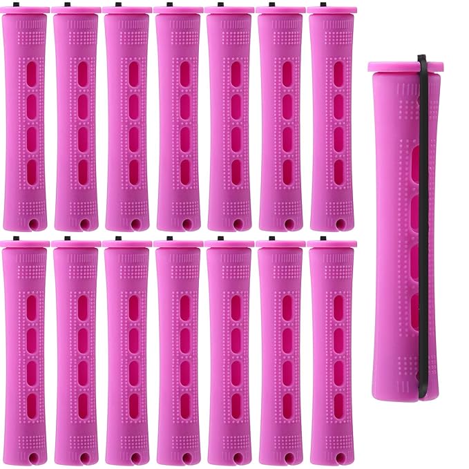 WILLBOND 60 Pcs Perm Rods for Long Hair Plastic Curl Rods Cold Wave Irons Curling Roller for Hair Styling Hairdressing Tools (0.75 Inch,Purple)