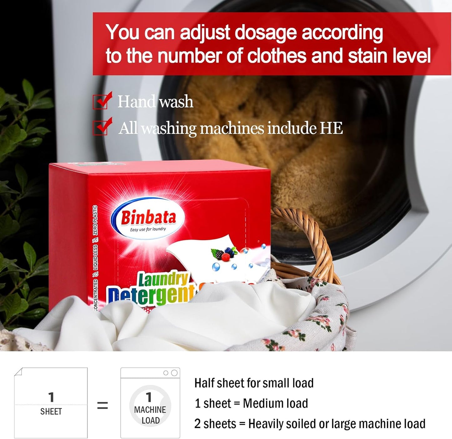 Laundry Detergent Sheets, Up To 128 Loads Berry Scent Hypoallergenic Eco-Friendly, Biodegradable Plastic Free Liquidless Laundry Sheets Suitable for Sensitive Skin