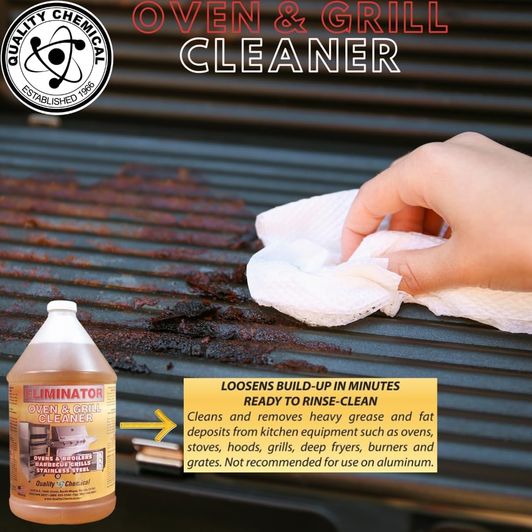 Quality Chemical Oven Cleaner & Grill Cleaner - Heavy-Duty/Fast Acting & Easy to Use/Degreaser/Heavy Duty Oven Cleaner/Best Oven Cleaner/Made in USA - 128 oz (Pack of 1)