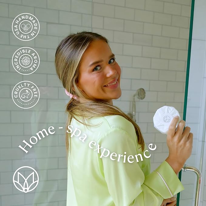 Musee Shower Steamers, Lavender & Lime Shower Steamers, Aromatherapy Gift Set for Women, Handmade in USA, Paraben-Free & Sulfate-Free, Unique Christmas Gifts for Women, 4-Piece Set