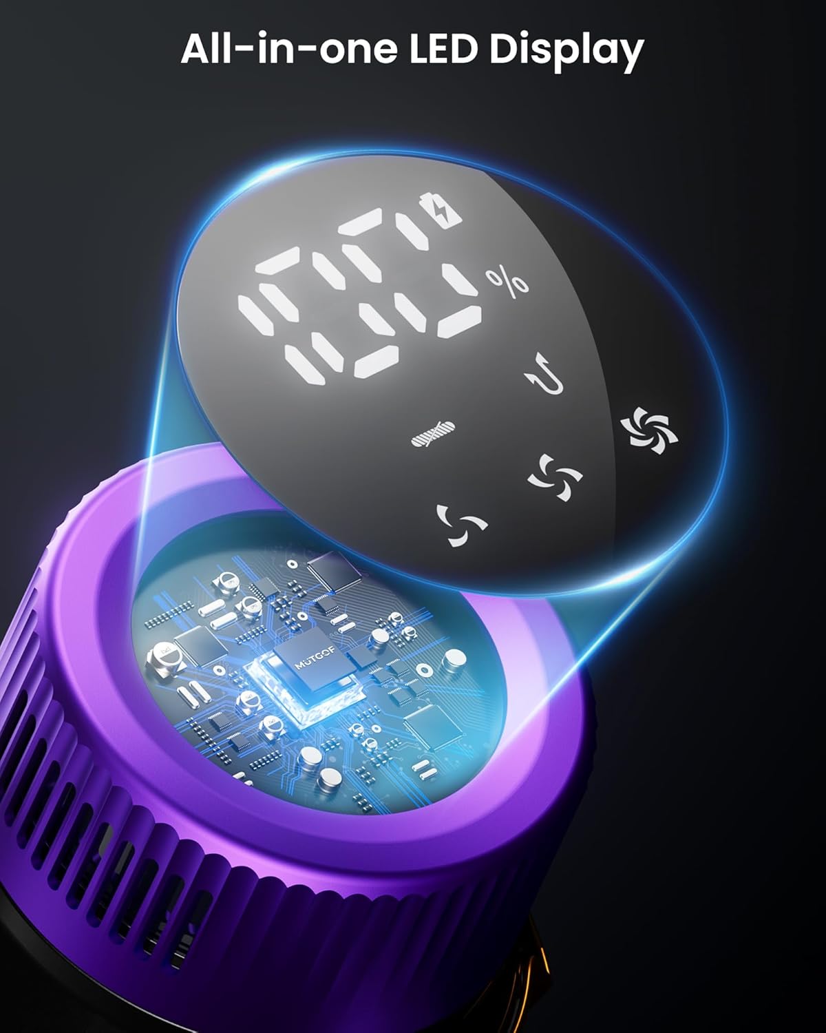 Cordless Vacuum Cleaner, 580W 48KPA 70 Mins Vacuum Cleaners for Home, Self-Standing Cordless Vacuum with Charging Dock Station, LED Display, Upgraded Anti-Tangle Stick Vacuum for Pet Hair/Carpet/Floor