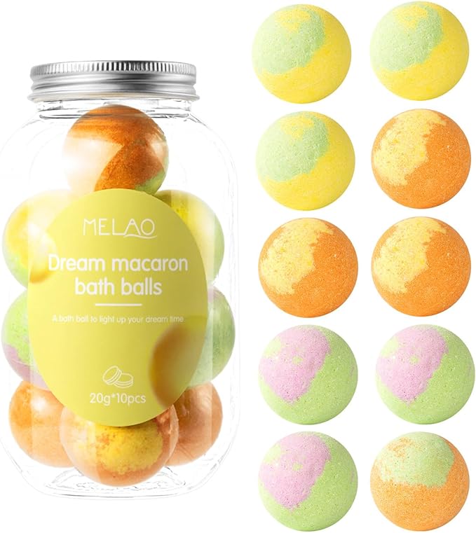 10 Bath Bombs with Essential Oil for Women Spa Gift Relaxing Aromatherapy