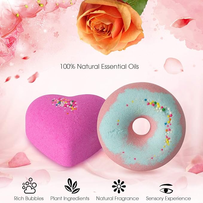 10 Bath Bombs for Kids, Bath Bomb Gift Set, Girls Bubble Bath Natural Bathbombs, Shea Butter Dry Skin Moisturize, Fizzy Spa for Her Mom Women Kid, Birthday Gifts