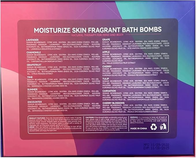 RoseFlower Bath Bombs Gift Set, 12pcs Colorful Bath Bombs, Handmade & Plant Essence, Plant Essential Oil Extraction, Home Bath to Moisturize Skin, Perfect SPA Gift for Women