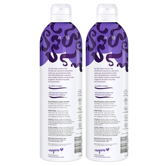 Not Your Mother's Value Size Plump for Joy Jumbo Dry Shampoo (2-Pack) - 12 oz Each - 70% More to Instantly Absorb Oil and Build Body - Orange Mango - For All Hair Types