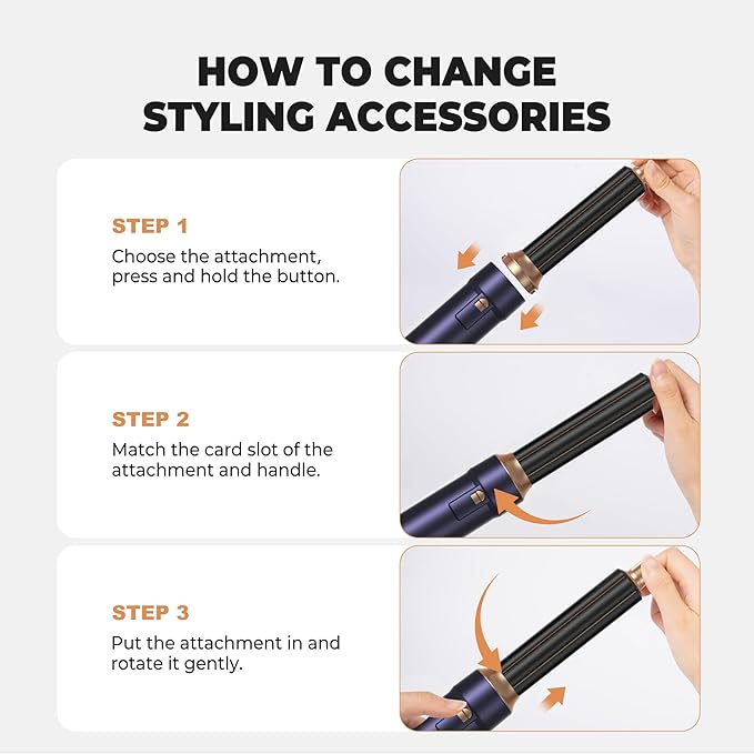 Blow Dryer Brush Set of 6, Air Curling Iron 3 Temperature Negative Ionic Hair Dryer Brush, Hot Air Brush Hair Styling Tools, 800W Volumize Straightener Round Brush Blow Dryer 100-120V