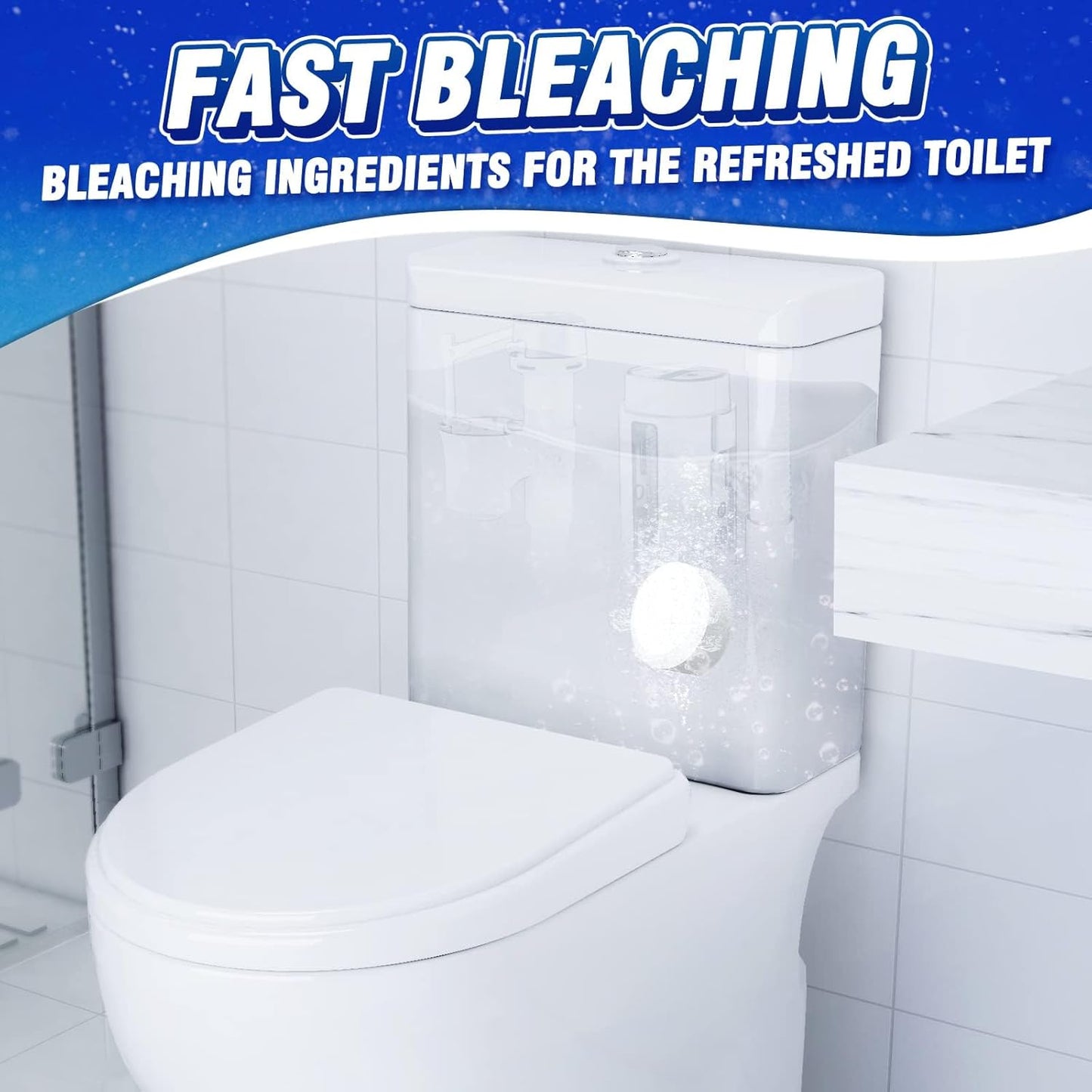 Vacplus Toilet Bowl Cleaners - 6 PACK, Household Toilet Cleaner, Automatic Toilet Bowl Cleaners with Bleach, Sustained-Release Toilet Tank Cleaners for Deodorizing and Descaling, 1.76 Ounces Each