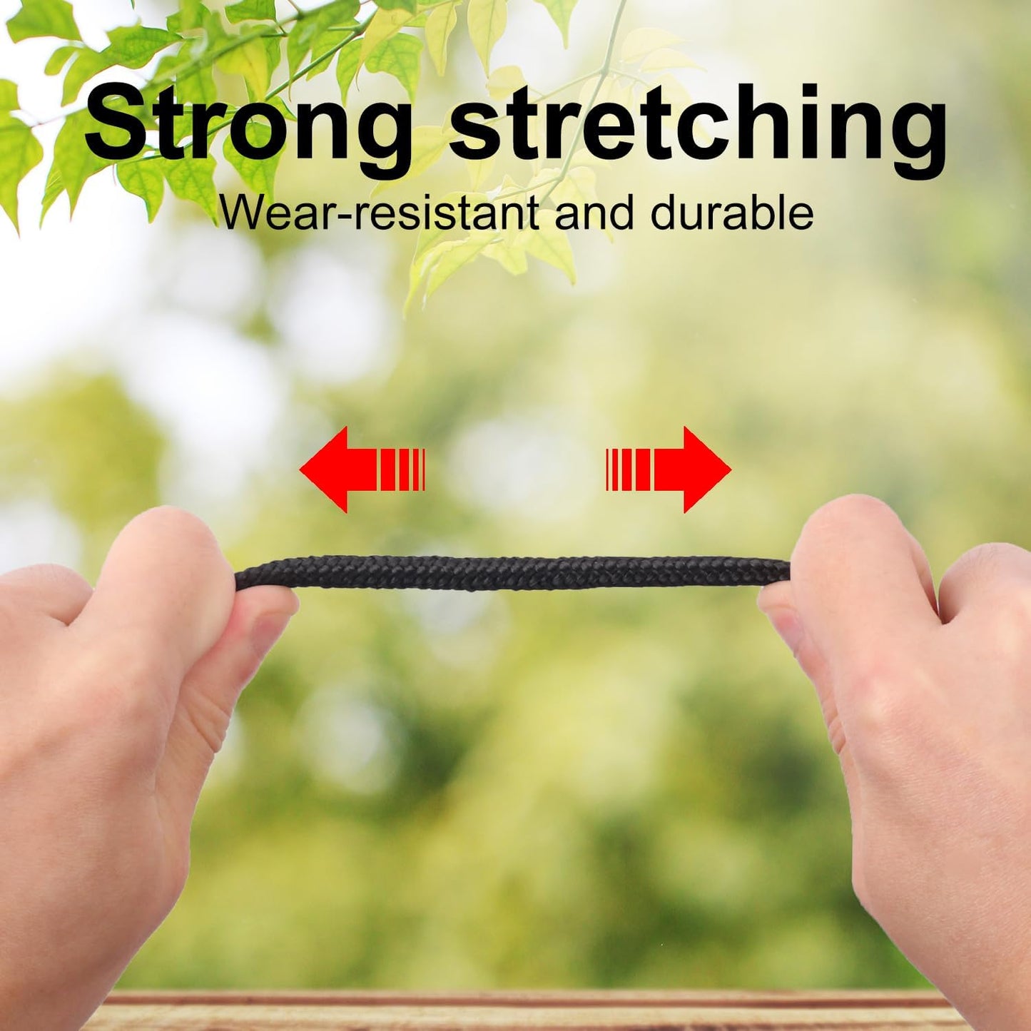 328 Feet 1/4 Inch Black Polyester Rope, 6mm Polypropylene Utility Rope for Kayaking, Camping, Home Decor