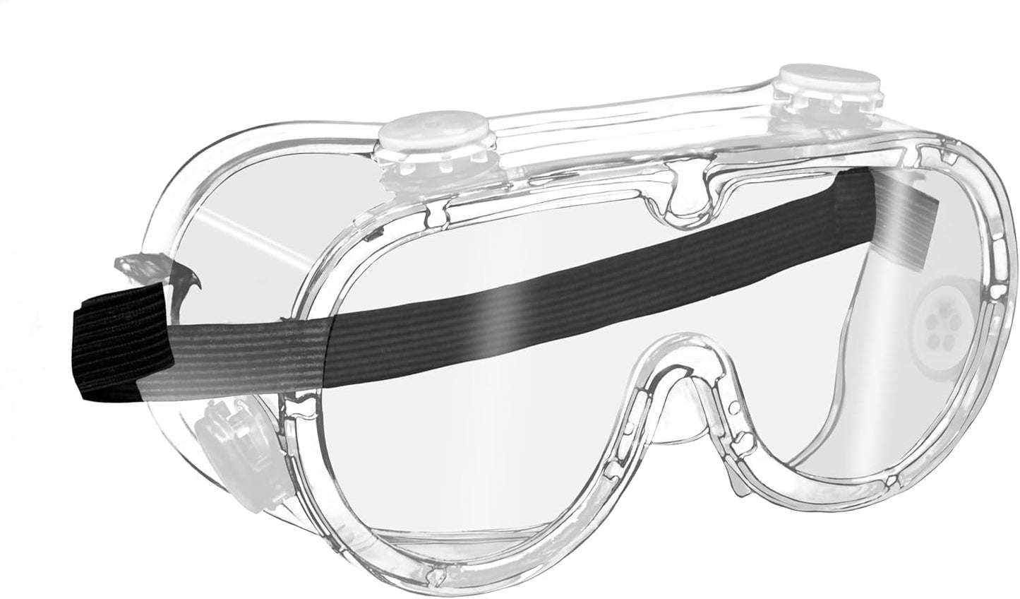 Safety Goggles ANSI Z87.1 - Anti Fog Clear Scratch-Resistant Lens Lab Eye Protection, Over Glasses Goggles (1 Pack)