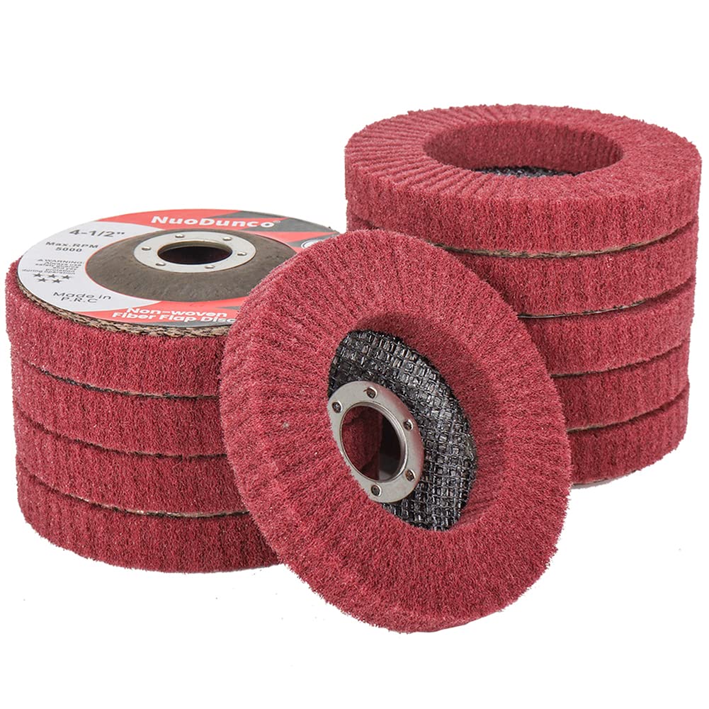 10Pcs 320 Grit Scour Flap Disc 4 1/2 Inch Angle Grinder Attachment General Purpose Wire Brush Polishing Wheel Rust Paint Remover Scratch Prep Sanding Disc