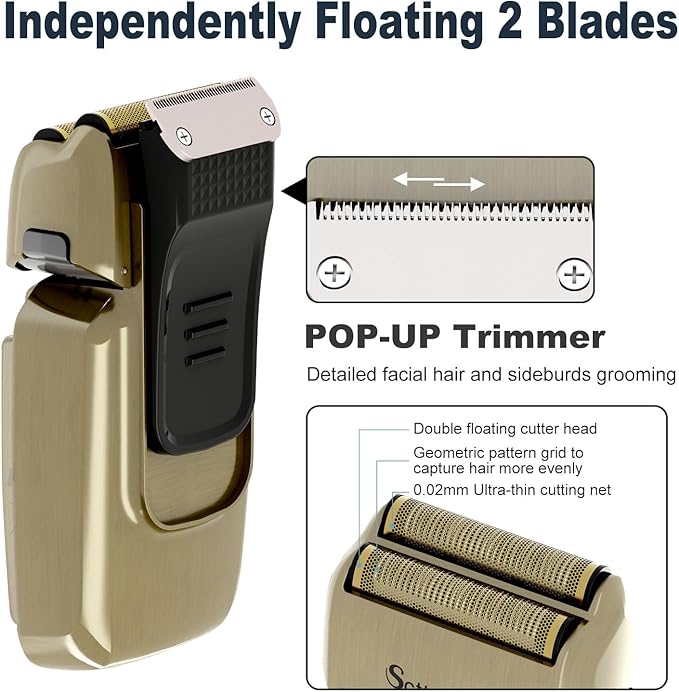 Electric Foil Shaver Razor for Men Beard Trimmer Shaver Bald Head Shaver Hair Trimmer Cordless Waterproof