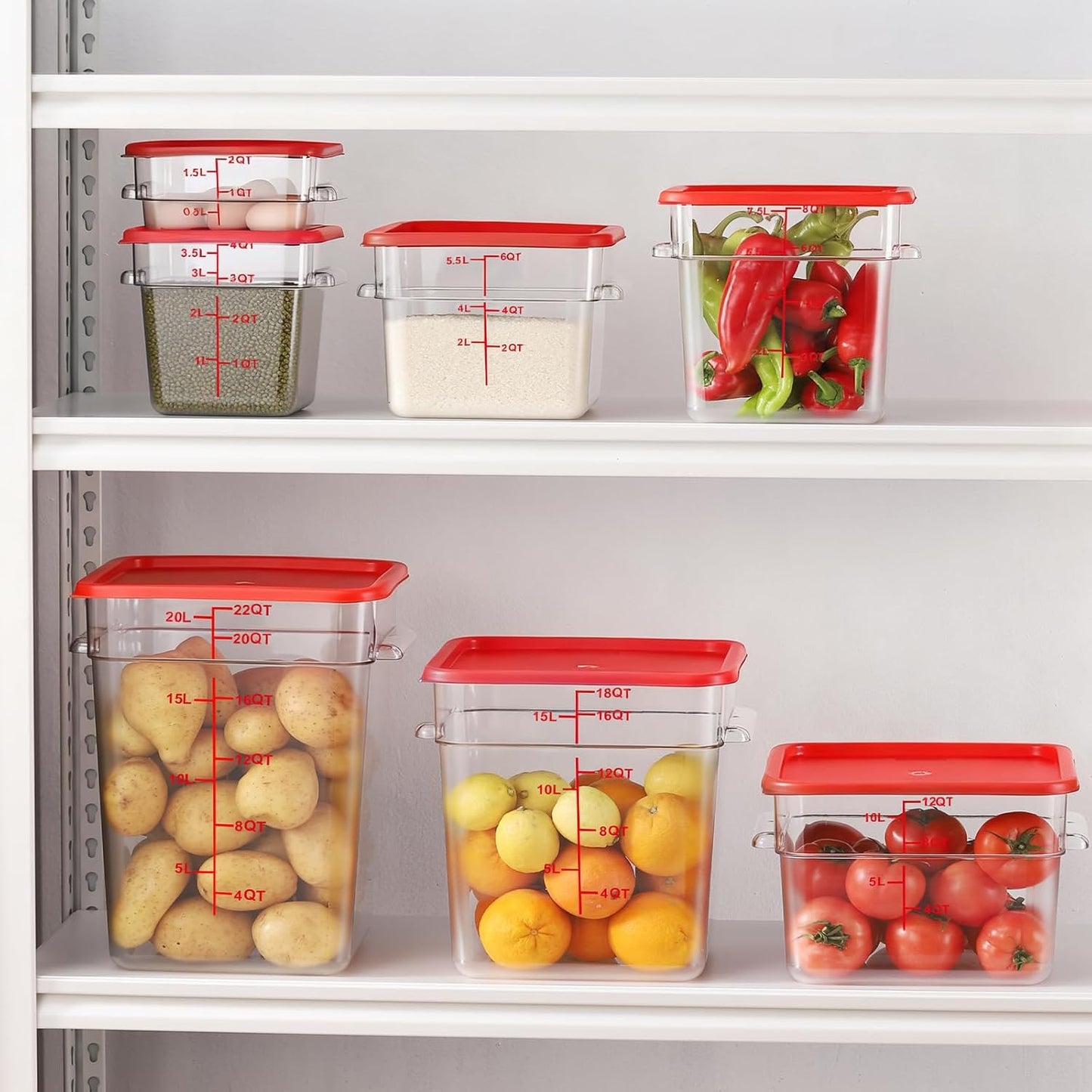 4 Pack 8 Quart Square Clear Food Storage Containers with Lids Cereal Containers Storage Airtight Food Storage Containers for Restaurant Kitchen Home