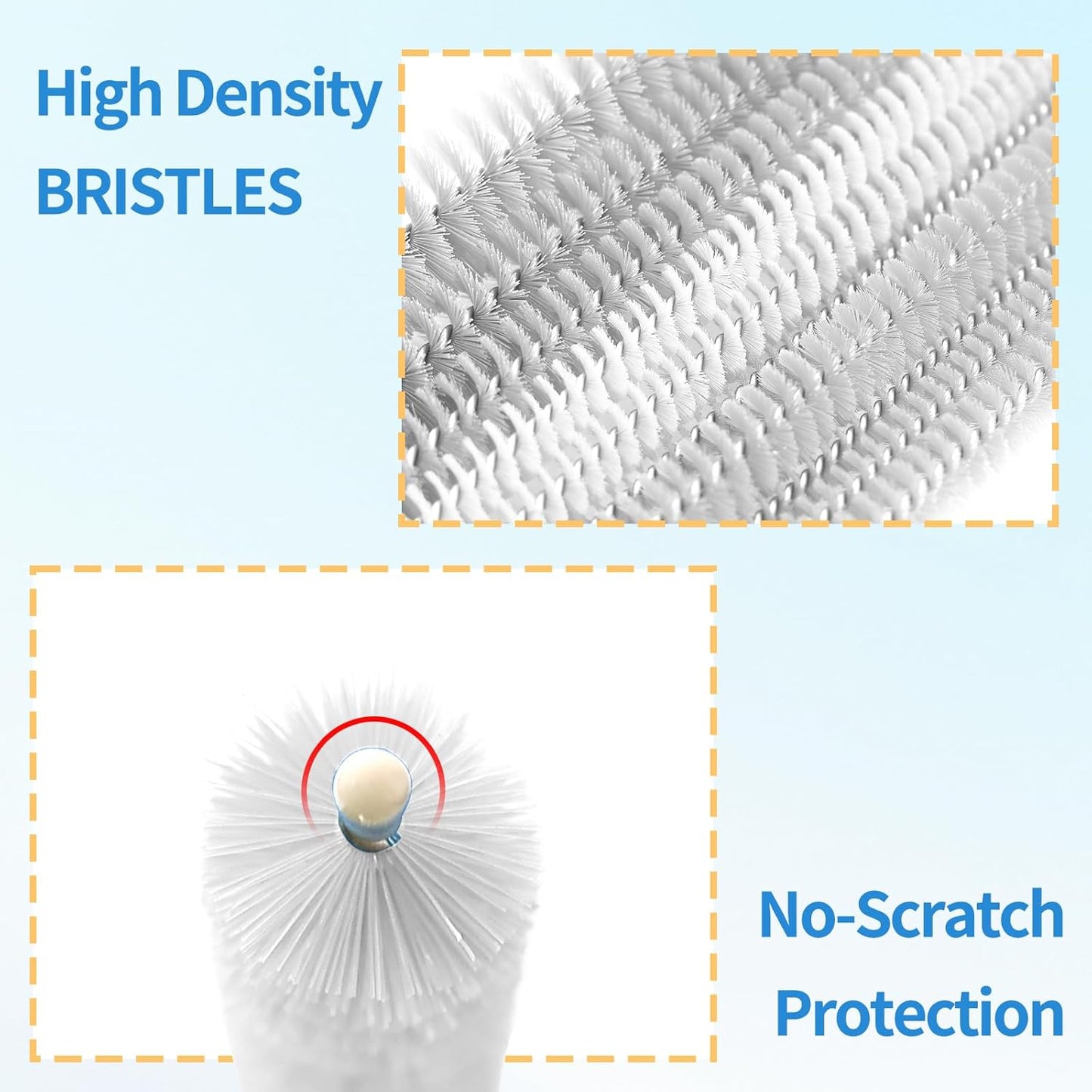 6 Pack Straw Cleaner Brush - 12.6 Inch Extra Long Straw Cleaners Different Sizes and Comfortable Handle for Metal and Plastic Reusable Drinking Straws,Bottle,Cup,Tube - Blue