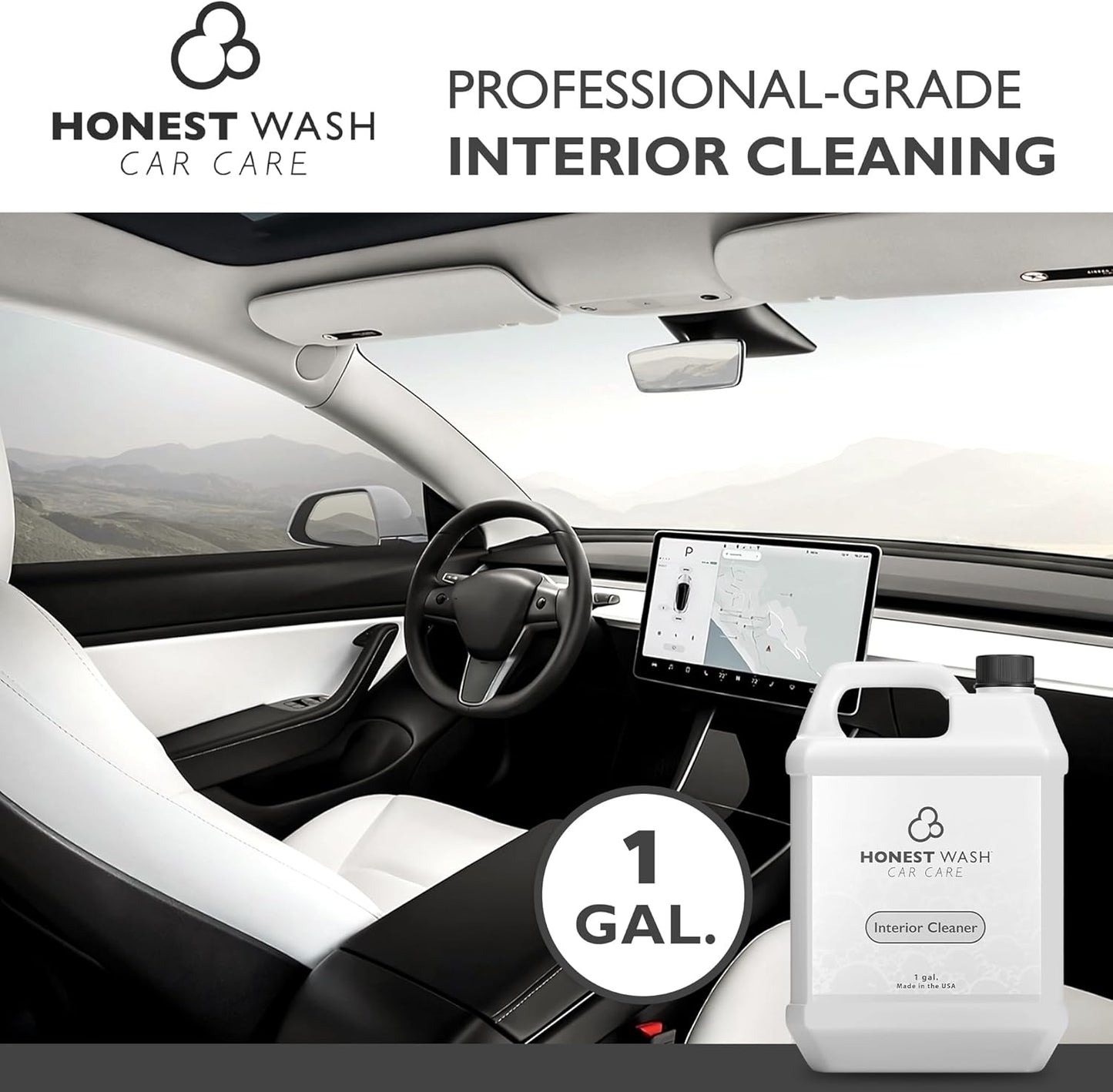 Interior Cleaner Cleans and Shines Rubber, Plastic, and Vinyl | All-Purpose Interior Cleaner for Dashboards, Door Panels, and More | Dries Quickly to a Non-Stick Finish (128 Fl Oz (Pack of 1))