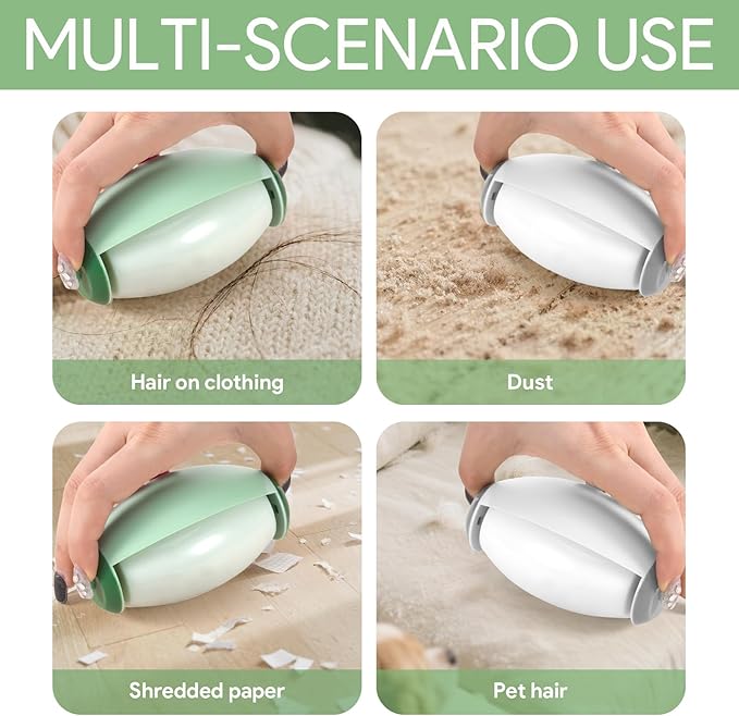 2 PCS Reusable Lint Rollers for Pet Hair Extra Sticky, Mini Portable Travel Lint Roller, Washable, Super-Sticky Gel Balls for Dust, Debris, and Hair(Green,White)
