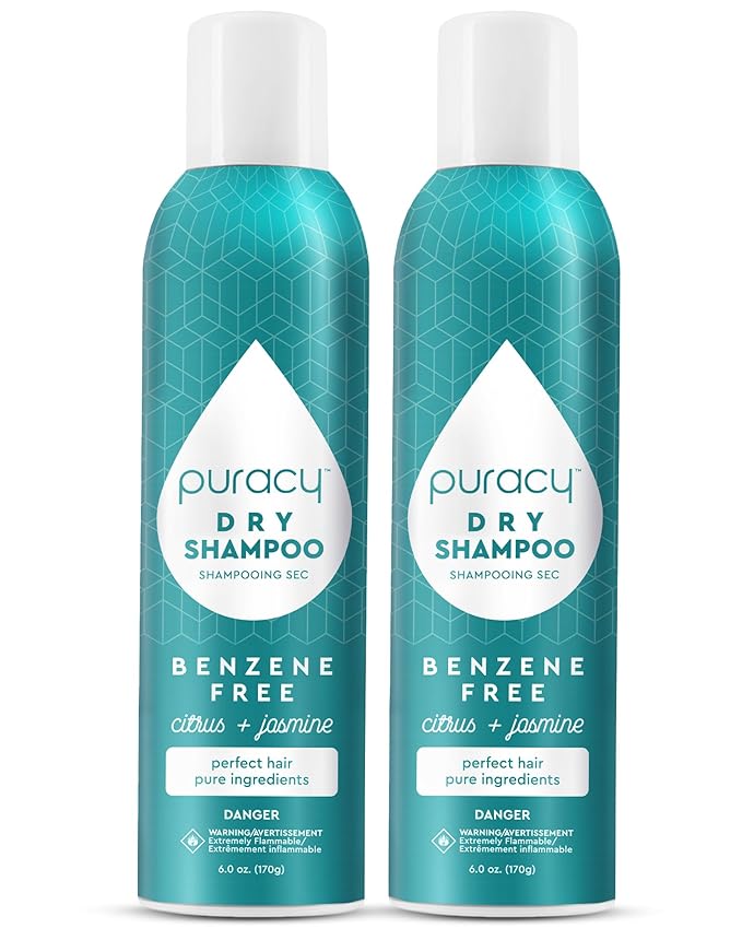 Puracy Natural Dry Shampoo For Women - Plant-Powered Cleansing Volumizing Revitalizing Dry Shampoo As Seen on TikTok, Benzene-Free, Non-Toxic, Oil Absorbing for All Hair Types (Citrus & Jasmine, 12oz)