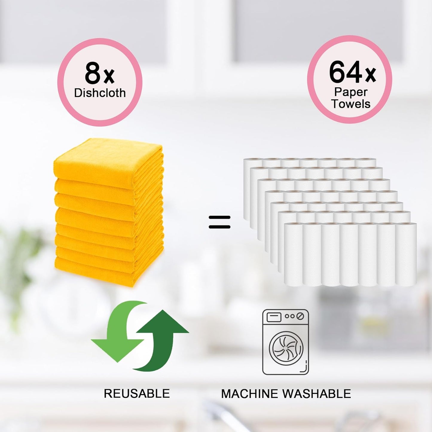 kimteny 13x28 Inches Kitchen Cloth Dish Towels, 400 GSM Premium Dishcloths, Super Absorbent Coral Velvet Microfiber Cleaning Cloths, Fast Drying Rags for Washing Dishes (8 Pack, Orange)