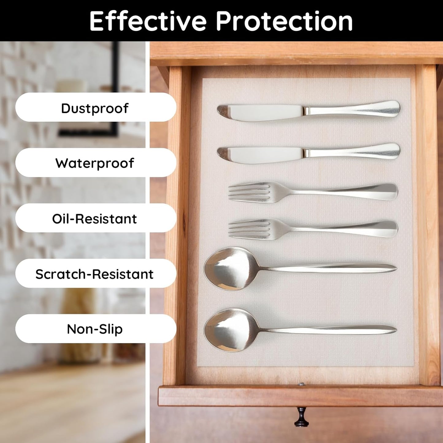 Kitchen Cabinet Liners for Shelves, 17.7" W x 197" L x 0.03" T, Non Adhesive Shelf Liner, Non Slip for Home and Kitchen Cabinets, Drawer, Refrigerator, Dresser, Cupboard, RV (Polka Dot)