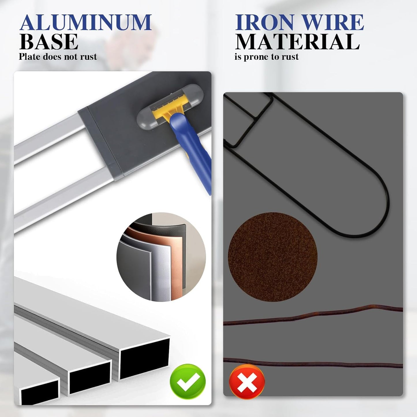 36" Commercial Mop for Floor Cleaning, Masthome Heavy Duty Industrial Mop with 3 Pads, Professional Microfiber Mops with 60'' Long Handle,Large Dust Mops for Office Garage Warehouse Factory Mall(Blue)