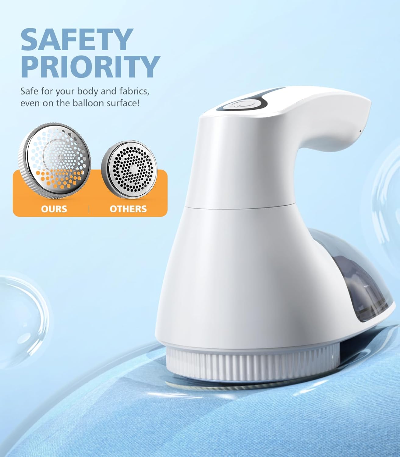 POPCHOSE Fabric Shaver, Rechargeable Lint Remover Defuzzer Sweater Shaver, Fuzz Remover for Clothes, Sweater, Furniture, Couch, Cashmere(Two 6-Leaf Blades Extra, Electrostatic Brush)…