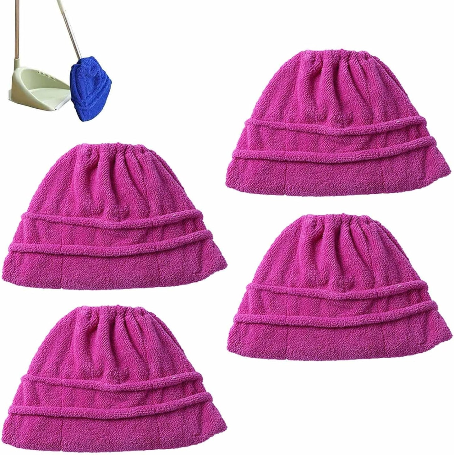 Icexeco Lazy Broom Cover Cloth, Multifunctional Lazy Brooms Cover, Washable Reusable Microfiber Broom Sweeping Refill, Wet & Dry Dual Use, Washable Mop Covers (4PCS-Pink)