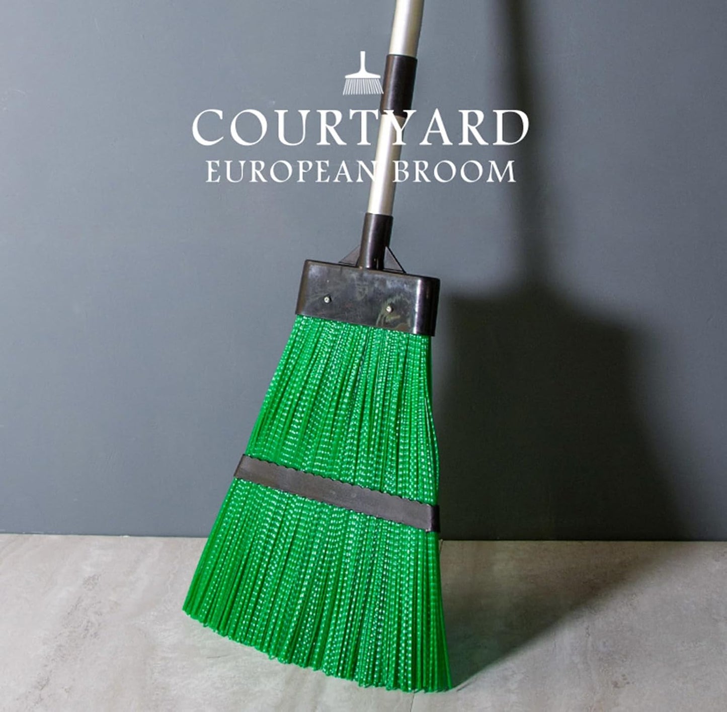 Courtyard Broom-Heavy Duty Broom Long Handle Outdoor Commercial Angle Broom for Courtyard Ourdoor Travel Camping