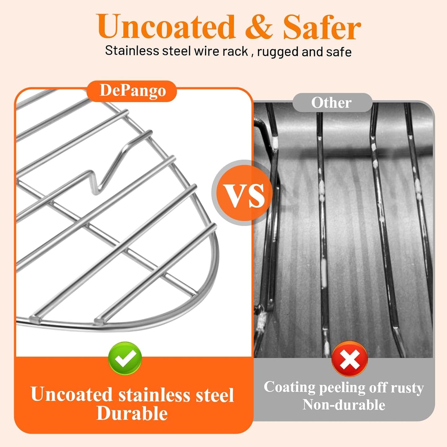 12inch Oval Roasting Rack for Oven, Gifts for Mom Men Wife, Stainless Steel Cooling Rack, Non-Stick Wire Rack for Cooking, Grilling, Drying