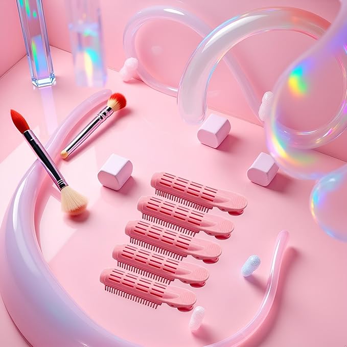5Pcs Pink Volumizing Hair Root Clip Natural Fluffy Hair Root Clip, Volume Hair Curler Clip Diy Curler Fluffy Clamps Rollers Hair, Hair Rollers, Styling Tools and Appliances for Women