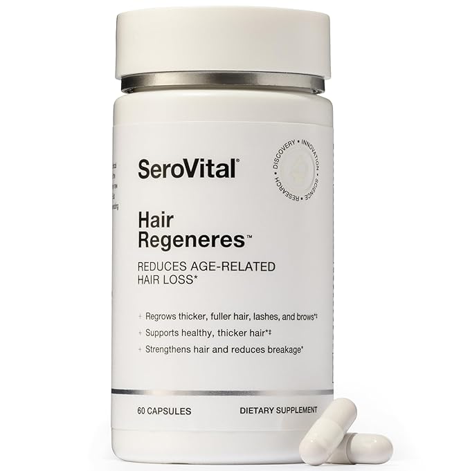 Serovital Hair Regeneres - Formulated for Women Seeking Enhanced Hair Growth - Supports Noticeable Decrease in Age-Related Hair Loss and Shedding - (60 Count)
