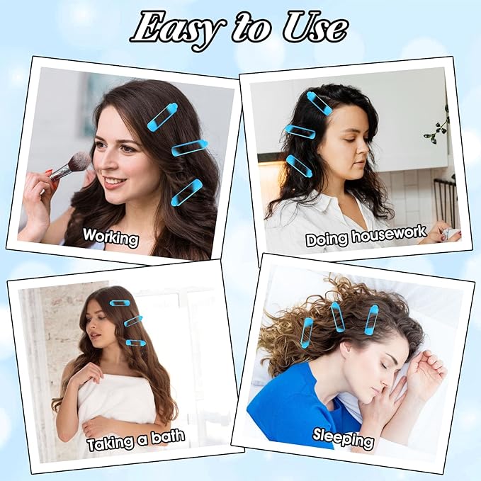 56pcs Sponge Rollers for Hair, 2.67 In Sponge Curlers, Soft Rollers, Heatless Foam Curlers for Styling Long Short Hair Ladies Children (Blue)