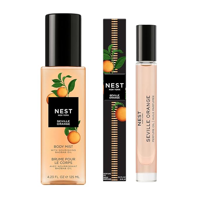 NEST New York Seville Orange Perfume Oil (Rollerball, 6 mL) & Body Mist (125 mL) - Vegan & Cruelty Free