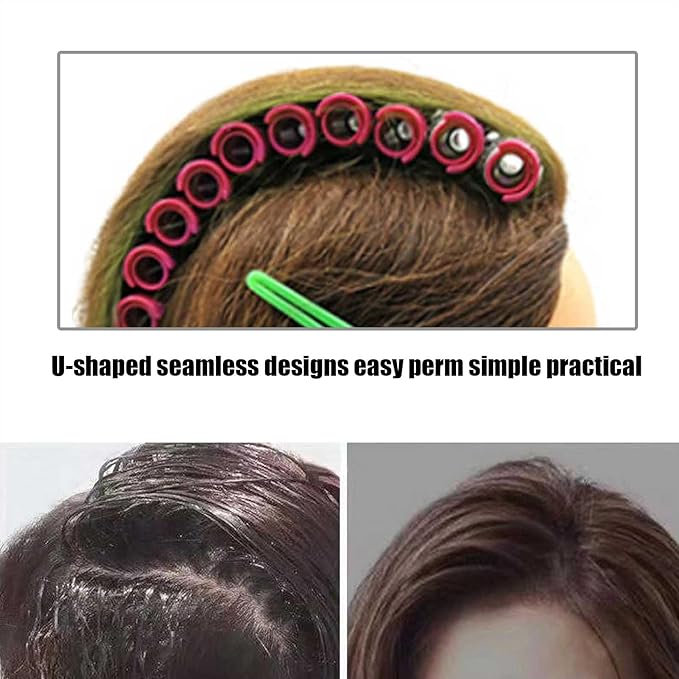 Fluffy Korean Root Perm Rods, 20pcs/set Hair Curling Rollers for Salon or DIY Styling, with Hairdressing Tools Kit (Pink)