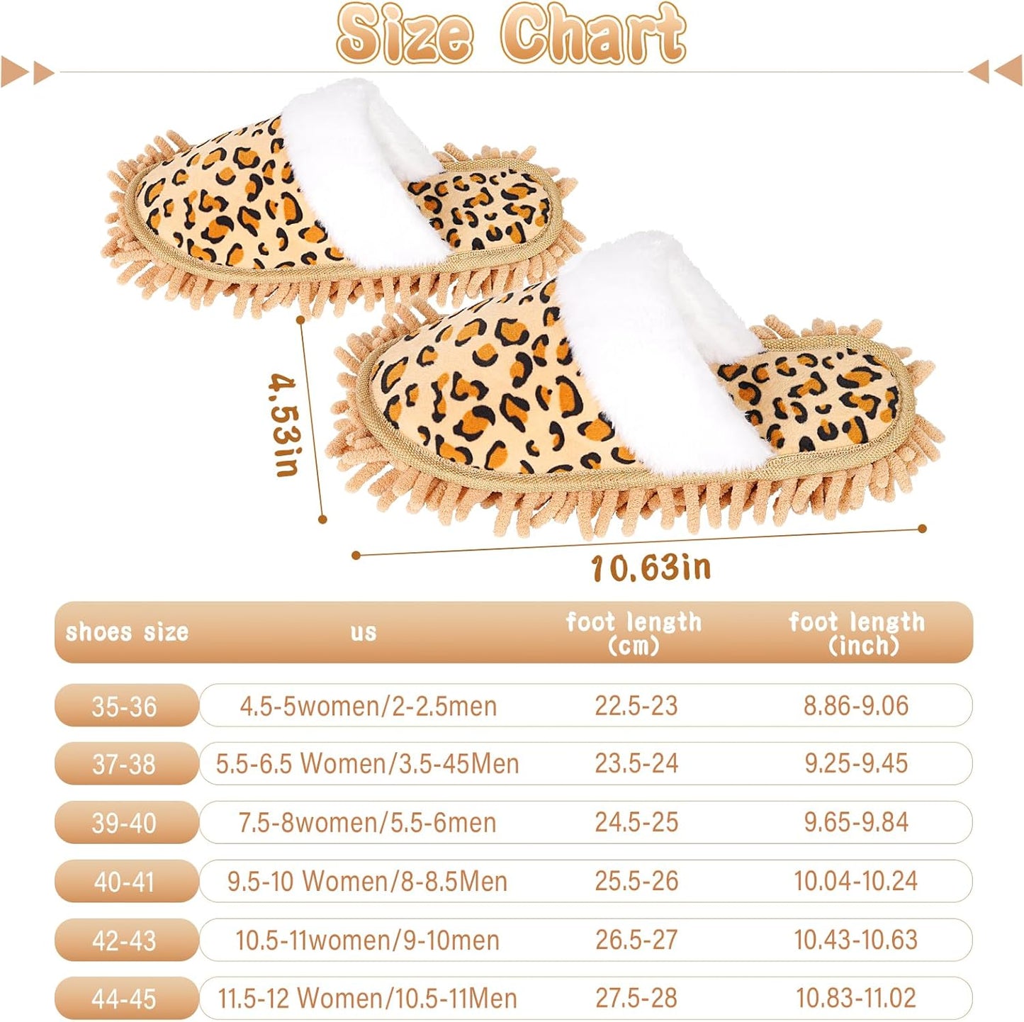 Microfiber Mop Slippers House Floor Dusting Slippers for Kitchen Office (Women 7-9/Men 5-7)