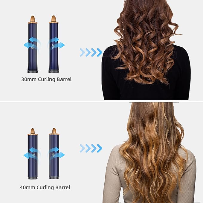 Hair Dryer Brush 6 in 1 Professional Hot Air Styler, Hair Curler Set for Curling, Fast Drying, Smoothing, Volumizing, Multi Hair Styling Tools with Travel Case - No Heat Damage - Prussian Blue
