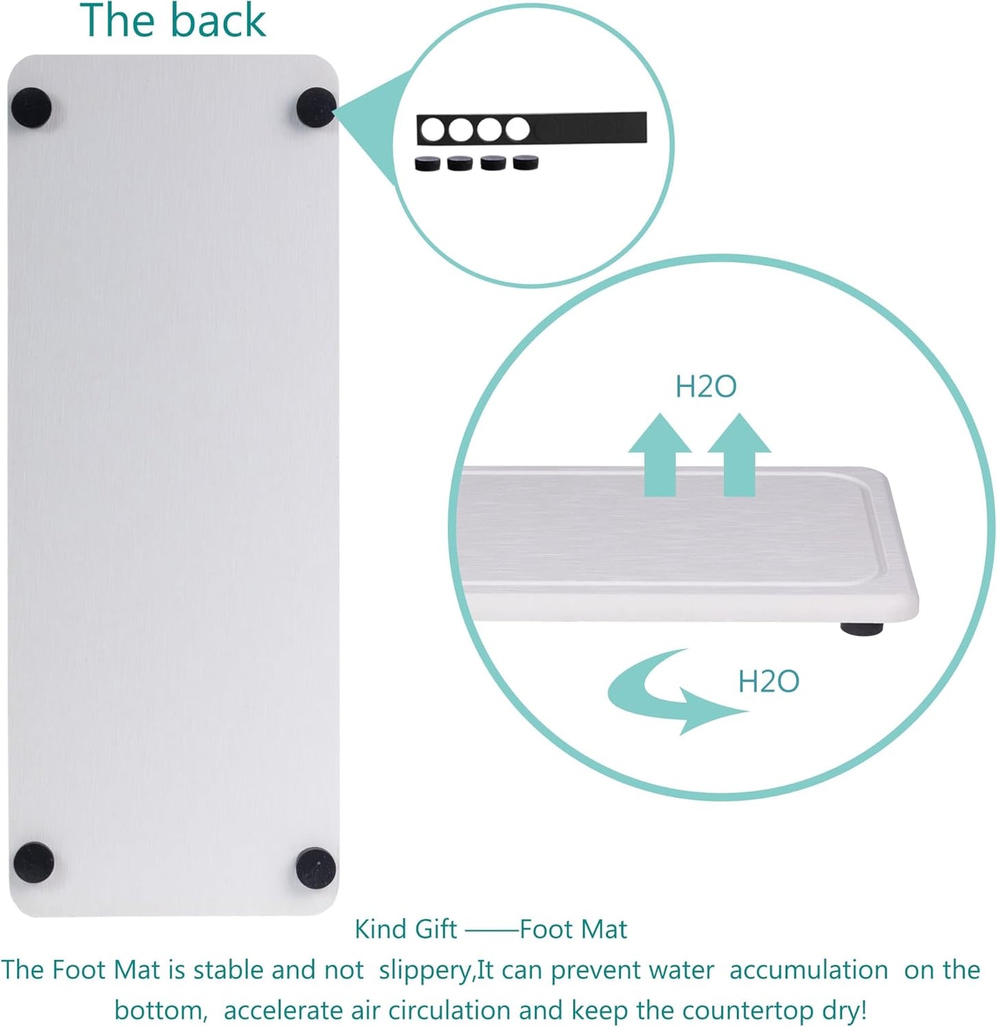 2 Pcs Water Absorbing Stone Trays, Kitchen/Bathroom Sink Soap Dish, Diatomite Tray Used for Hand Soap & Cosmetic Bottles in The Modern Home, 4" W x 10.2" L, White